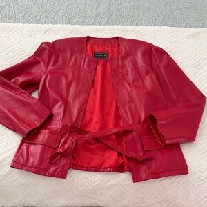 Aston Women's Vibrant Red Leather Jacket